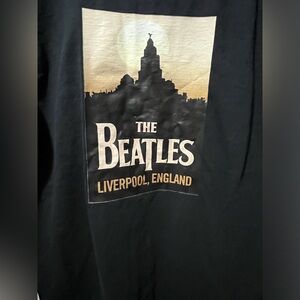 The Beatles Black Tee with Cream Liverpool Graphic